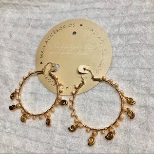 Mali accessories hoop earrings pink beads